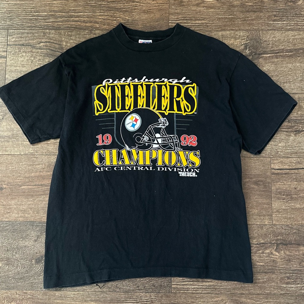 Vintage 90s Pittsburgh Steelers 1992 AFC Champions Graphic T-shirt XL